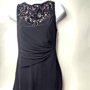 Lauren Ralph Lauren Women's Size 4 Sequin Cocktail Dress Gathered Waist Black